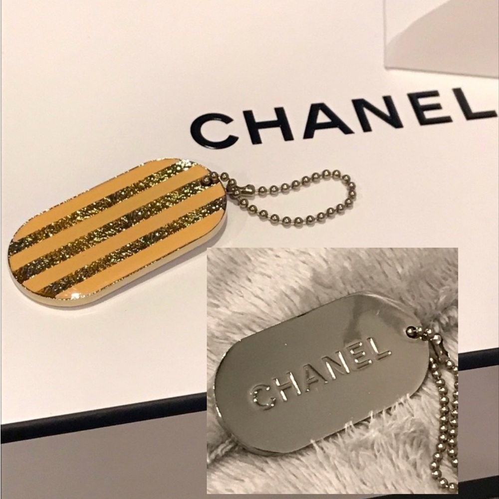 CHANEL Keychain Charm Dog Tag